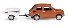 Zestaw Fiat 126p + przyczepa Niewiadów Krótka / BRĄZOWY
