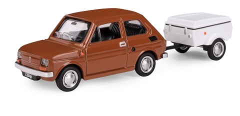 Zestaw Fiat 126p + przyczepa Niewiadów Krótka / BRĄZOWY