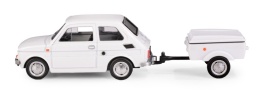 Zestaw Fiat 126p + przyczepa Niewiadów Krótka / BIAŁY