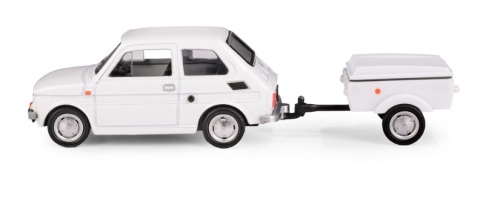 Zestaw Fiat 126p + przyczepa Niewiadów Krótka / BIAŁY