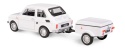 Zestaw Fiat 126p + przyczepa Niewiadów Krótka / BIAŁY