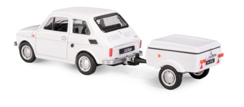 Zestaw Fiat 126p + przyczepa Niewiadów Krótka / BIAŁY