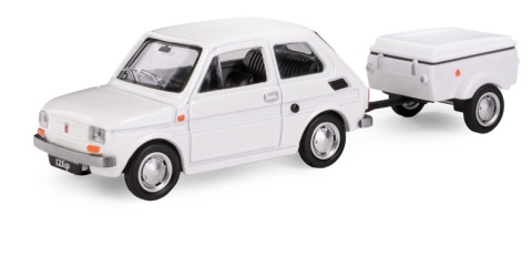 Zestaw Fiat 126p + przyczepa Niewiadów Krótka / BIAŁY