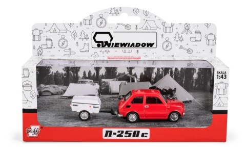 Zestaw Fiat 126p + przyczepa Niewiadów Krótka /CZERWONY