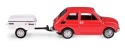 Zestaw Fiat 126p + przyczepa Niewiadów Krótka /CZERWONY