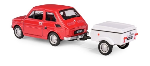 Zestaw Fiat 126p + przyczepa Niewiadów Krótka /CZERWONY