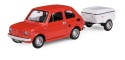Zestaw Fiat 126p + przyczepa Niewiadów Krótka /CZERWONY
