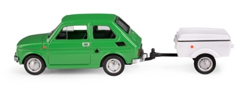 Zestaw Fiat 126p + przyczepa Niewiadów Krótka / ZIELONY