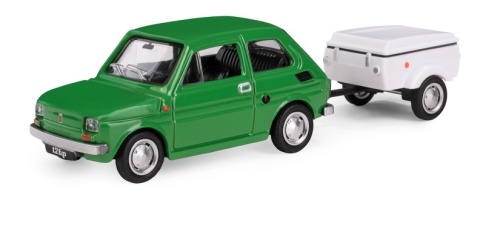 Zestaw Fiat 126p + przyczepa Niewiadów Krótka / ZIELONY