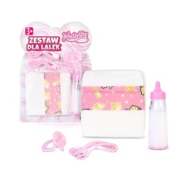 Zestaw dla lalek Natalia pieluszka z butelką